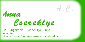 anna csereklye business card